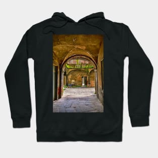 A courtyard in Luca Italy Hoodie